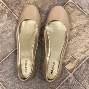 Xhilaration Shoes - Xhilaration patent nude flats - never worn Xhilaration Shoes - Xhilaration patent nude flats - never worn